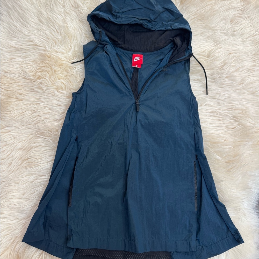 Nike Blue rain Hooded Vest XS size new